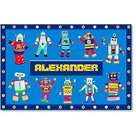 Olive Kids Bedding Personalized Robot Placemat by Kids Bedding