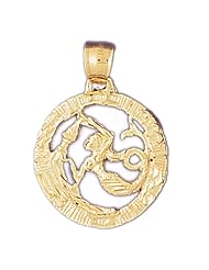 CleverEves 14K Gold Zodiac Pendant 5.9 - Gram(s)