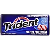 Trident Sugar Free Gum with Xylitol, Perfect Peppermint,  18 Count (Pack of 3)