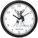 Chihuahua Dog Wall Clock by WatchBuddy Timepieces (Slate Blue Frame)