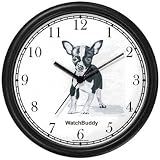 Chihuahua Dog Wall Clock by WatchBuddy Timepieces (Hunter Green Frame)