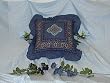 Blue and Mauve Floral 16" throw pillow. Perfect for your favorite couch or chair