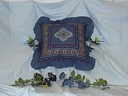 Blue and Mauve Floral 16" throw pillow. Perfect for your favorite couch or chair