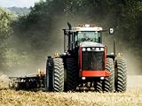 4 Wheel Drive Tractor Pulling a Disc Harrow, Cotswolds, England Photographic Poster Print