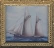 Dollhouse Miniature Framed Print of a Ship at Sea