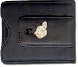 Cleveland Indians Gold Plated Leather Money Clip & C/C Holder
