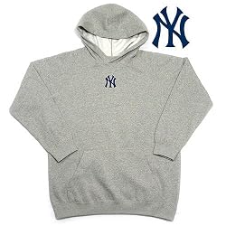 New York Yankees MLB "JV" Youth Pullover Hooded Sweatshirt For Kids (Heather)