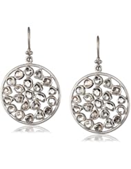 Lauren Harper Collection Milky Way 18k White Gold and Rose Cut Diamond Round Earrings