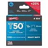 Arrow Fastener 504 Genuine T50 1/4-Inch Staples, 1,250-Pack