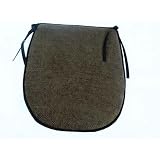 Single Luxury Chocolate Brown Basket Weave Seat Pad with Ties