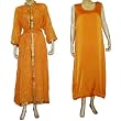 Silk Evening Gown Long Sleeve Dress Size S (kftns004)
