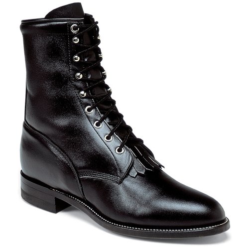 Justin Mens Kiddie Western Classic Black Leather Boot 9 D US