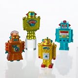Robot and Rockets Musical Robot Magnets Set of 4