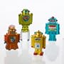 Retro Space Robot Musical Magnet Figurines Set of 4
