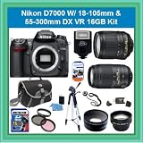 Nikon D7000 DX VR Package Includes 18-105mm DX VR Lens+ 55-300mm DX VR II Lens + 16GB SDHC & Much More
