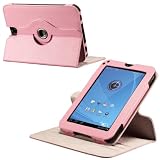 MoKoTM 360 Degree Rotating Folio Cover Case With Multi-Angle Vertical and Horizontal Stand for Toshiba Thrive 7-Inch Full Color HD Multi-touch Display Android Tablet PINK on sale