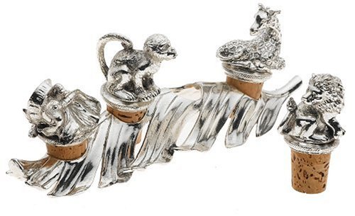Arthur Court Safari 5-Piece Bottle Stoppers with Stand