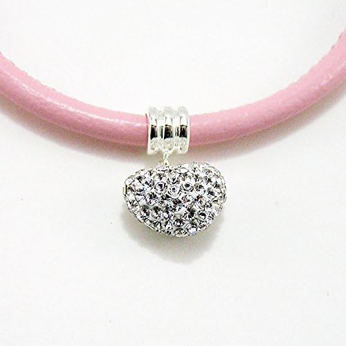 SilverStones Blushing Pink Love Bracelet with Sterling Silver and Crystal Heart Charm