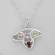 Necklace With 1.20ctw Precious Stones - Genuine Amethyst, Garnet, Peridot and Quartz Well Made in 925 Sterling silver. Total item weight 6.0g Length 16in