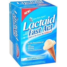 Lactaid Fast Act - Helps Prevent Gas, Bloating, Diarrhea - 90 caps
