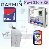 Garmin Nuvi 350 Pocket Vehicle GPS Navigator + 2 GB Accessory Kit with 2 GB SD Memory Card, Package of LCD Screen Protectors, and Panasonic Noise Canceling Headphones
