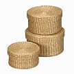 Whitney Design Rush Baskets with Lids 3-pc. Set - Natural