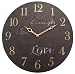 Geneva 12-Inch Live Laugh Love Metal Wall Clock