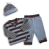 Elegant Baby 3-Piece Fashion Set - Chocolate/Blue, 6 Months