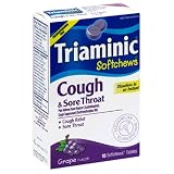 Triaminic Softchews Cough & Sore Throat, Grape Flavor, Softchews Tablets, 18 tablets (Pack of 3)