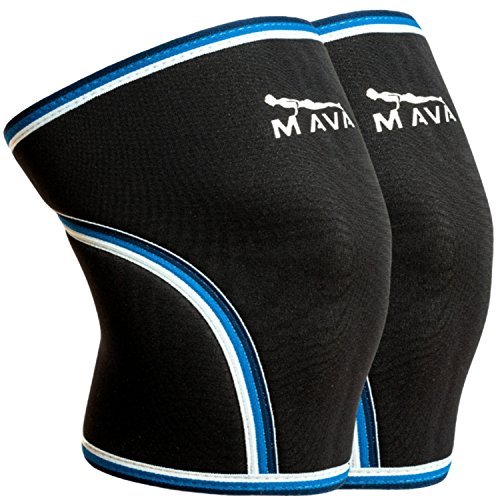 Top Quality Knee Sleeves, 7 mm Neoprene Compression Support for Cross Training and Powerlifting, Black XXL