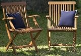 2 Milan Outdoor Folding Captain's Dining Chairs