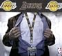 Lakers NBA Lanyard Key Chain and Ticket Holder - Black