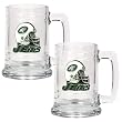 New York Jets 2pc 15oz Glass Tankard Set- Helmet Logo NFL Football