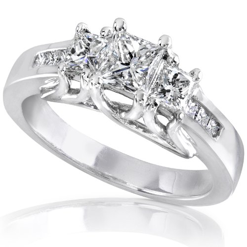 1ct TW Three-Stone Princess Diamond Engagement