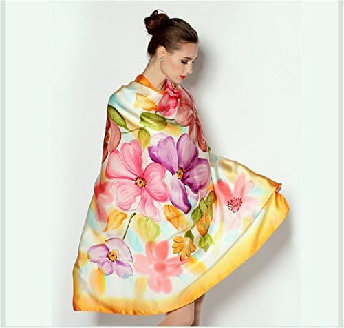 Sant Fe Women's High-grade Elegant 100% Luxury Square Silk Scarf Shawl (4#)