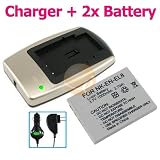 TWO BATTERY + CHARGER FOR NIKON COOLPIX S50 S51 S50C S51C