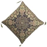 Benarasi Silk Cushion Cover With Sequins, Zipper And Sateen Base (Free Shipping, No Minimum Purchase)