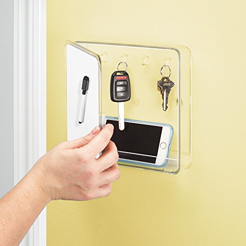 InterDesign Linus Wall Mount Key Organizer Holder with Dry Erase Board