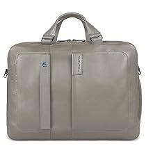 Piquadro Two-Handled Computer Bag with iPad and iPad Mini Compartment, Grey/Grey, One Size
