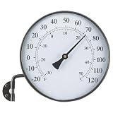 Chaney Instrument 6 Inch Brass Finish Thermometer With Bracket