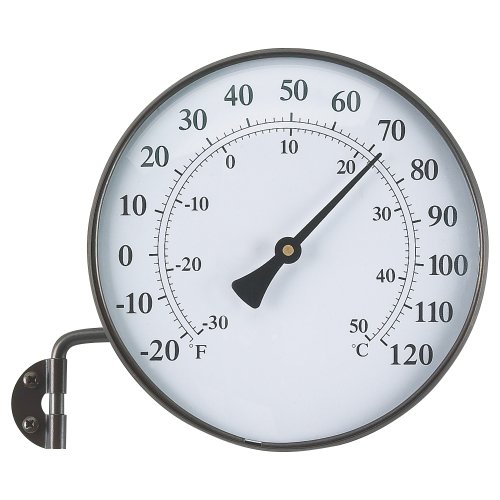 Chaney Instrument 6 Inch Brass Finish Thermometer With Bracket