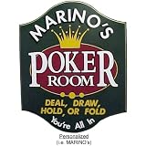 	CUSTOMIZED Crown Poker Room All Wood Decorative Sign