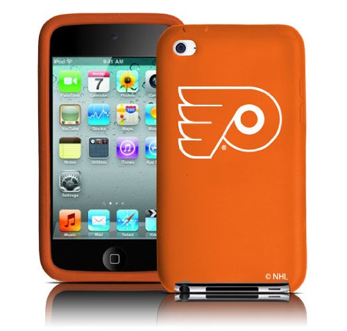 Tribeca FVA3732 Varsity Silicone Jacket for iPod Touch 4G - Philadelphia Flyers - Orange