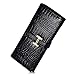 Leiwo Women's Long Croco Leather Credit Card Holder Purse Wallet