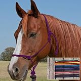 PNW Select 1/4 Charity Rope Horse Halter - Purple: Rett Syndrome