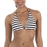 Mossimo Black: Stripe Triangle Swim Top - Brown