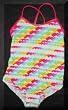 Girls 1 PC Swimsuit XX Back Multi Hearts