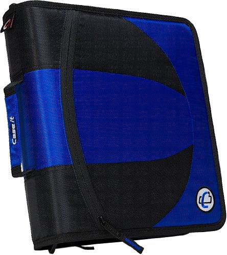 Caseit 2in1 Zipper DRing Dual Binder, 2 Sets of 1.5Inch Rings with Pencil Pouch, Blue, Dual100BLU Picture