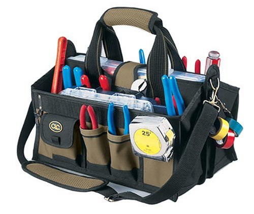 Custom LeatherCraft 1529 15 Pocket 16-Inch Center Tray Tool Bag