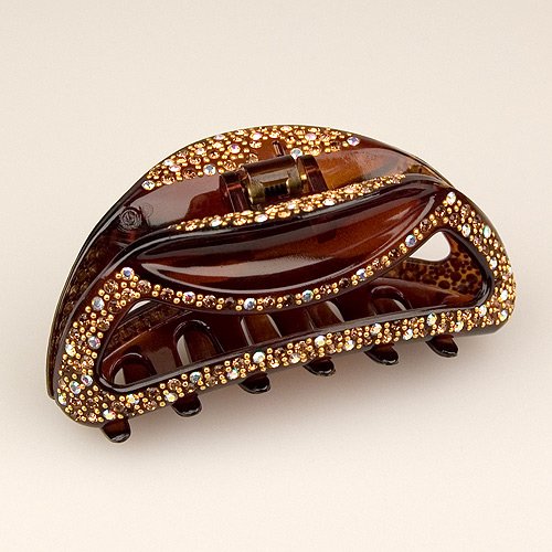 Ovation Golden Amber - Cubitas Avignon Collection (Made in France - Hand-set Swarovski Crystals - Claw Clip)